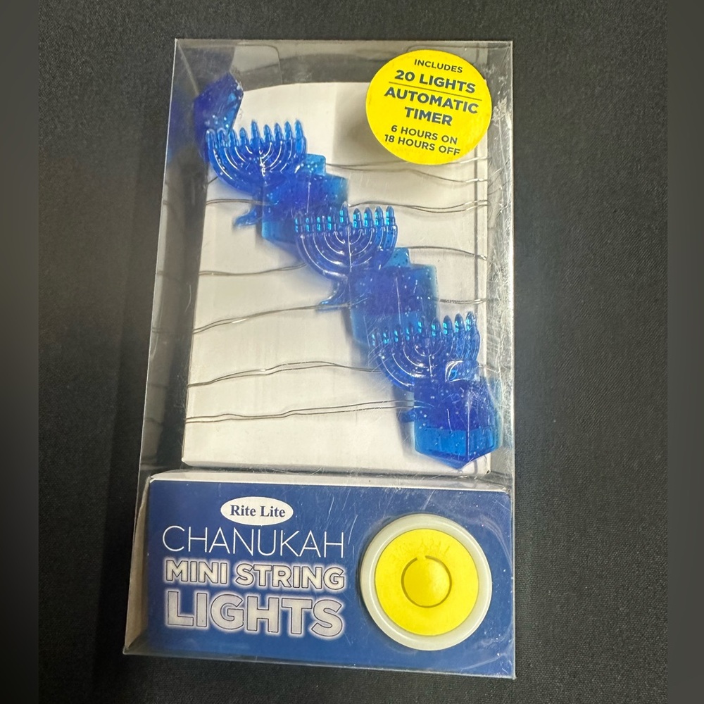 🌸 $3 when bundled - Light Up Hanukkah Chanukah Mini String Lights NWT